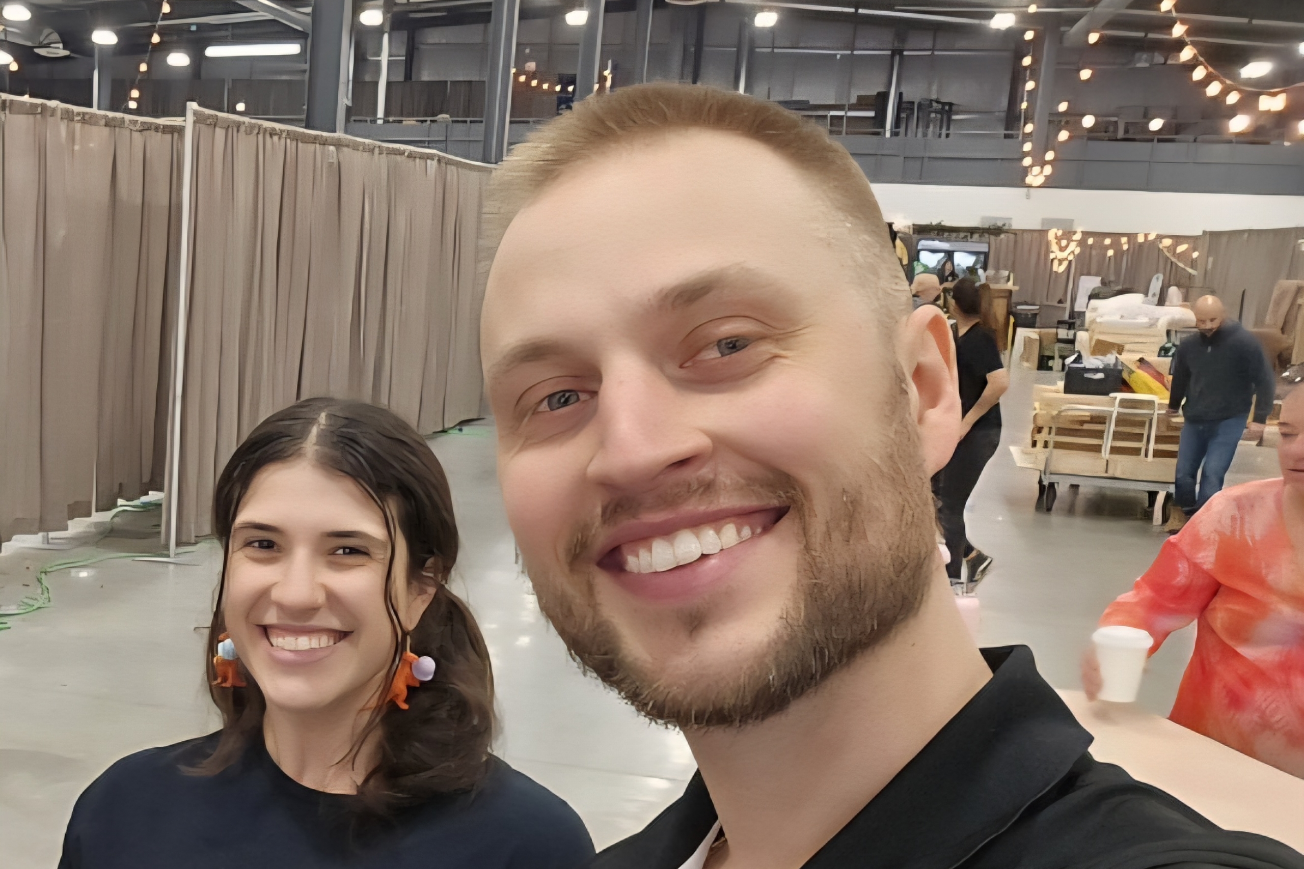 A selfie with two people