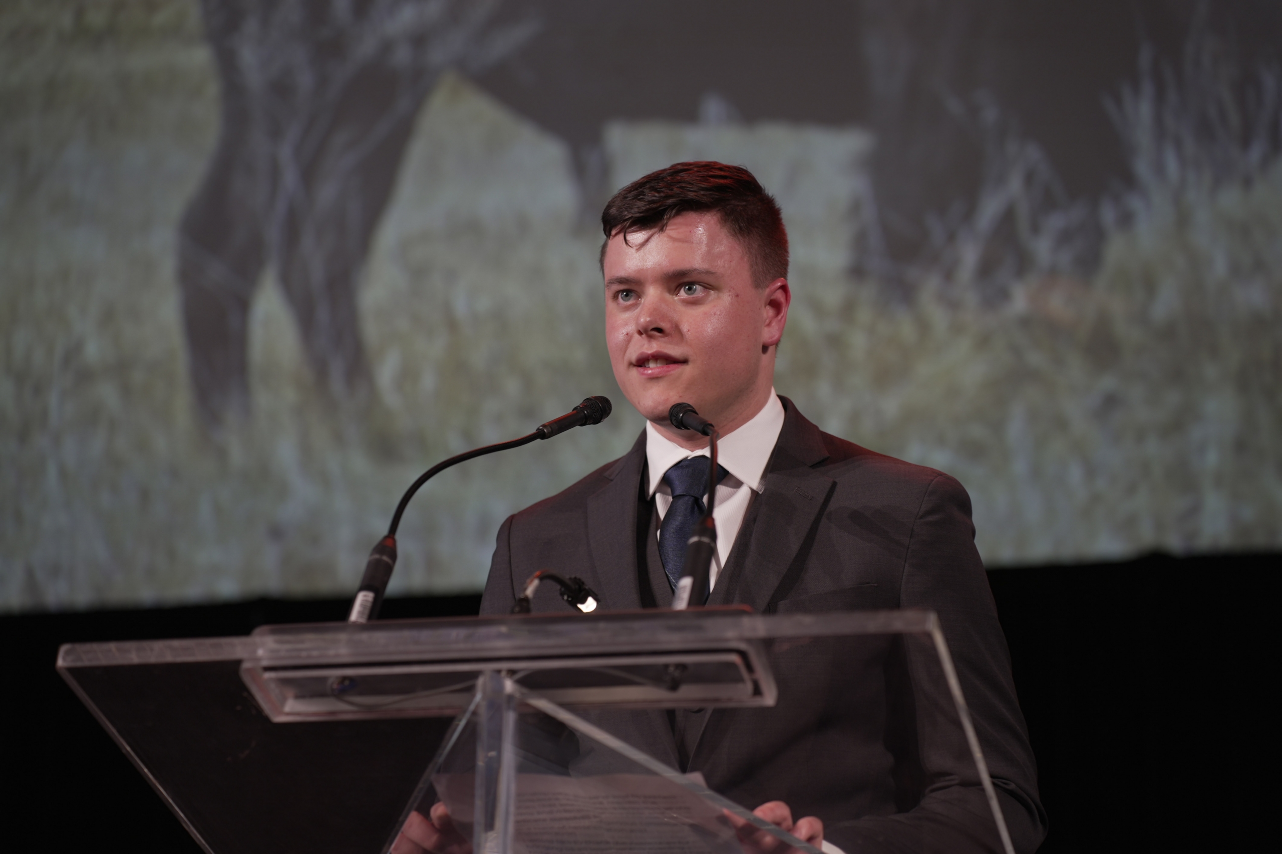 Kaiden Kalcsics speaks at IDEA