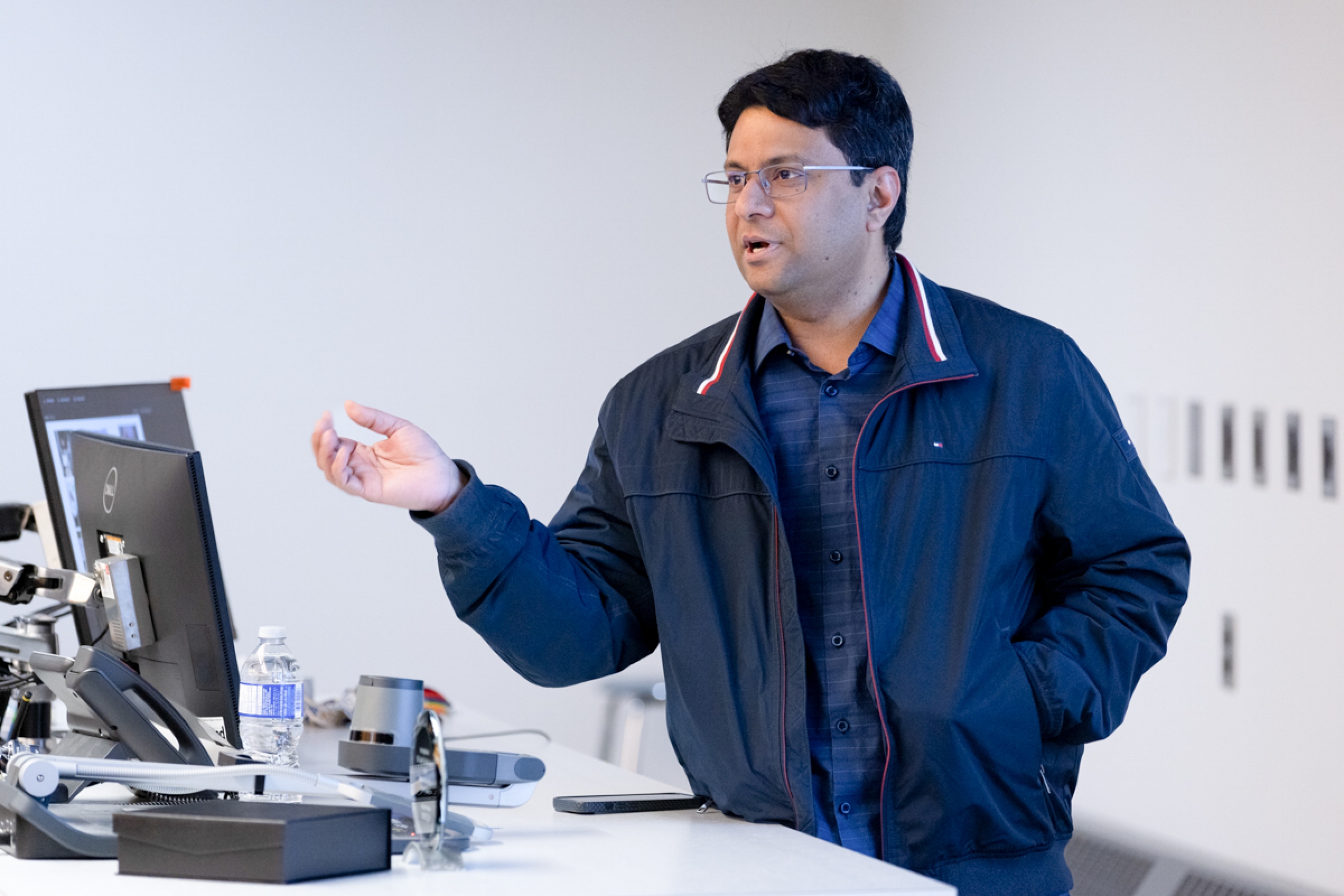 A person presenting.