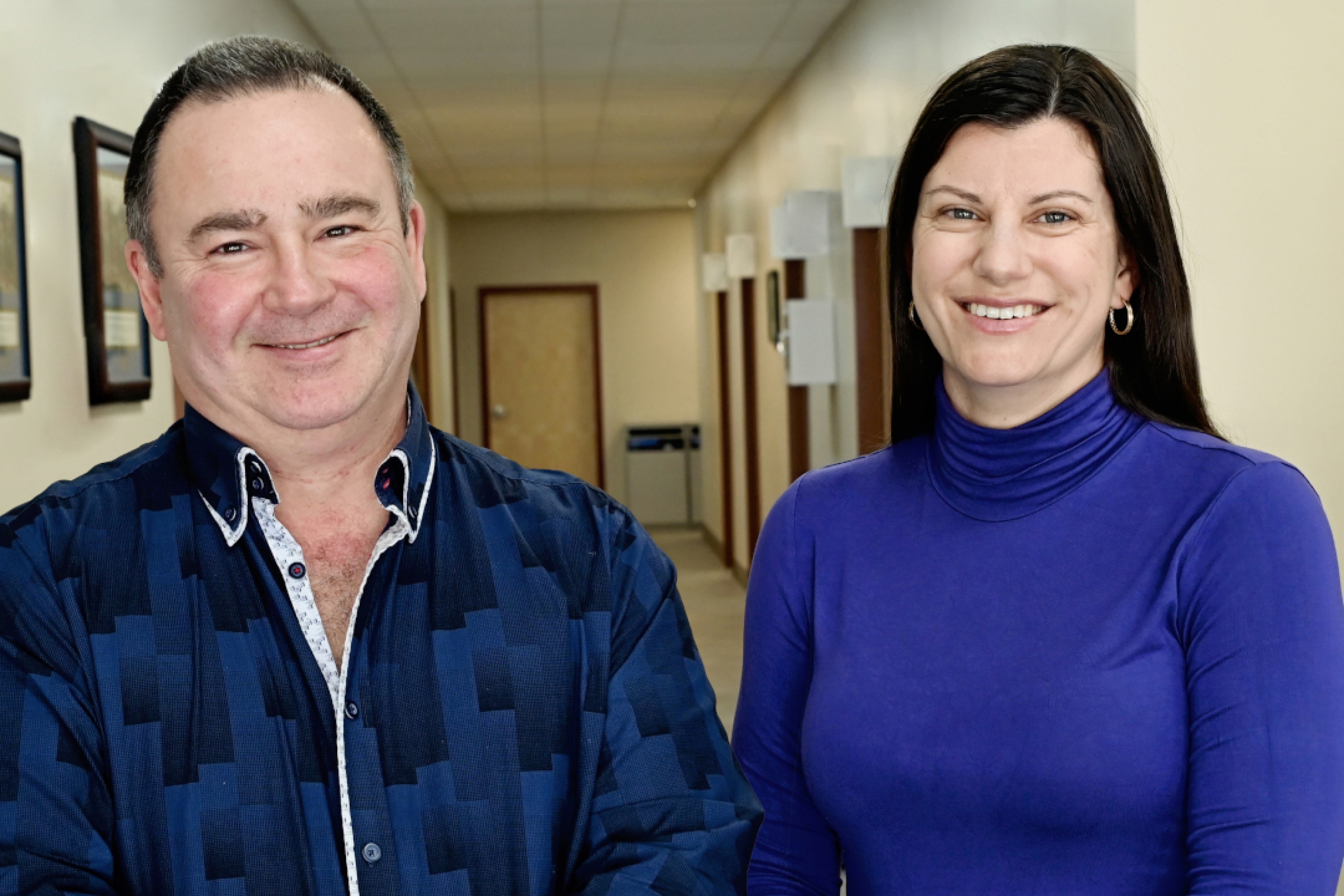 Portrait of Dr. Selena Papetti and Dr. Michel Bruneau.