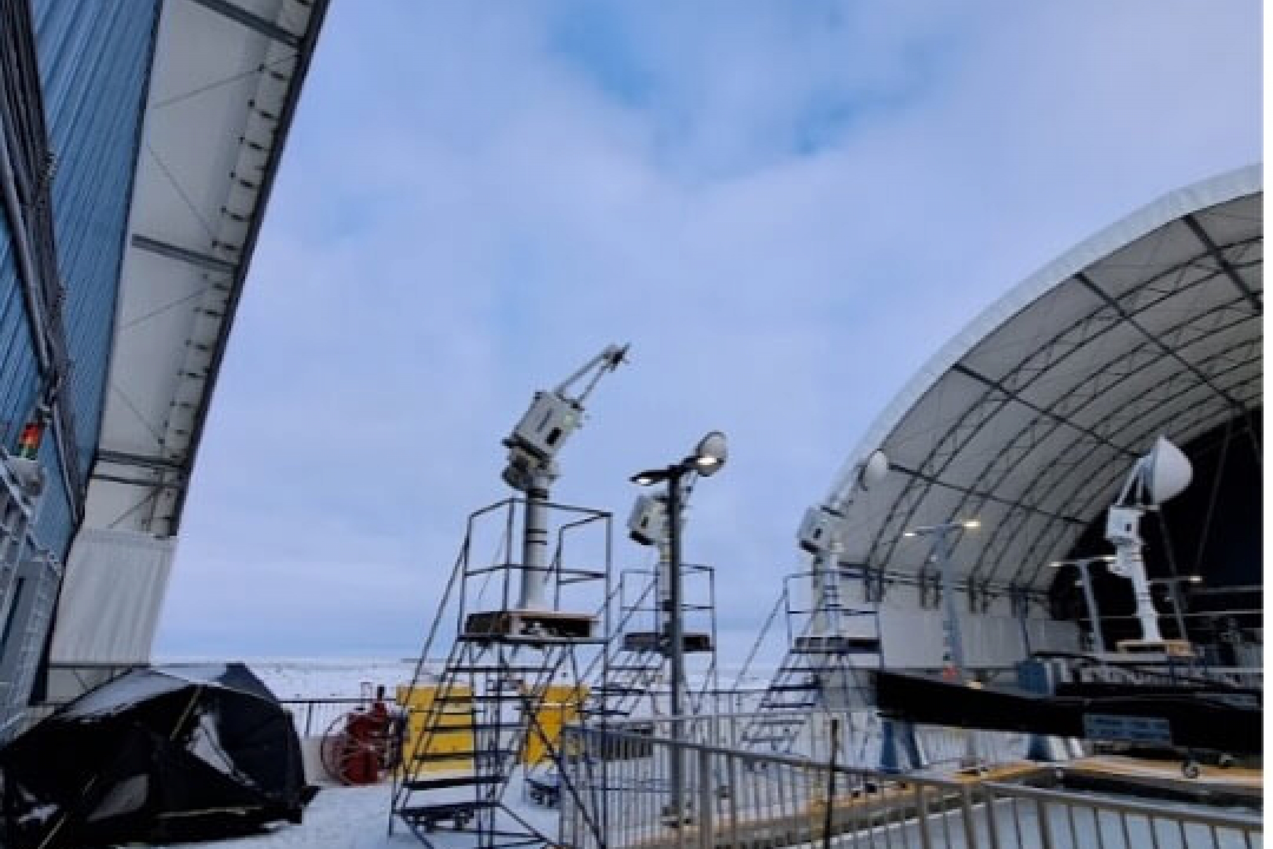 A series of remote sensing tools set up at the testing site.