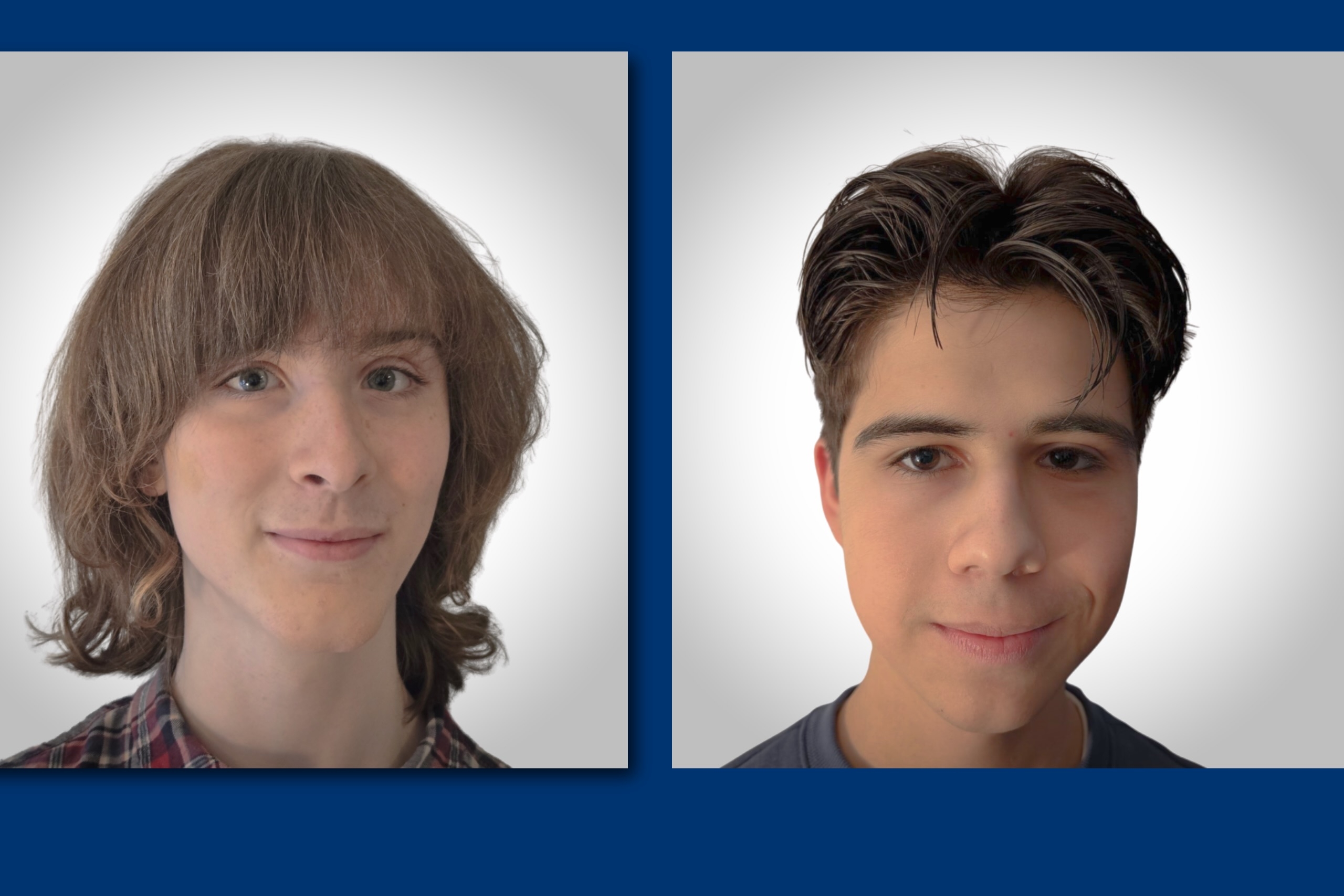 Headshots of two young people.