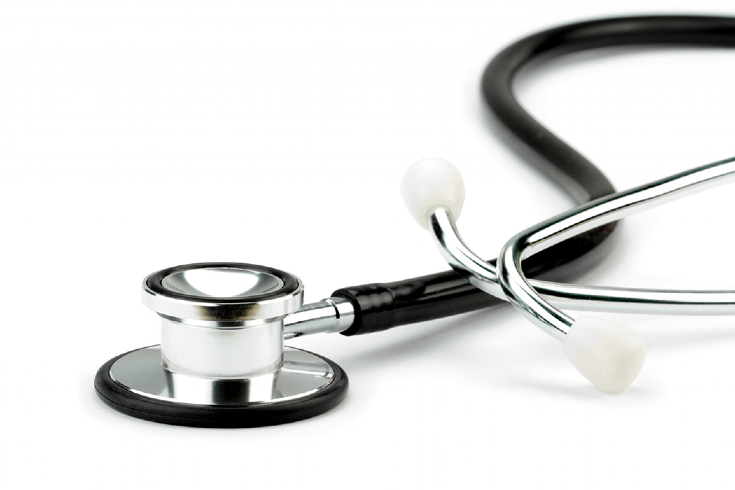 Stethoscope on a white background.
