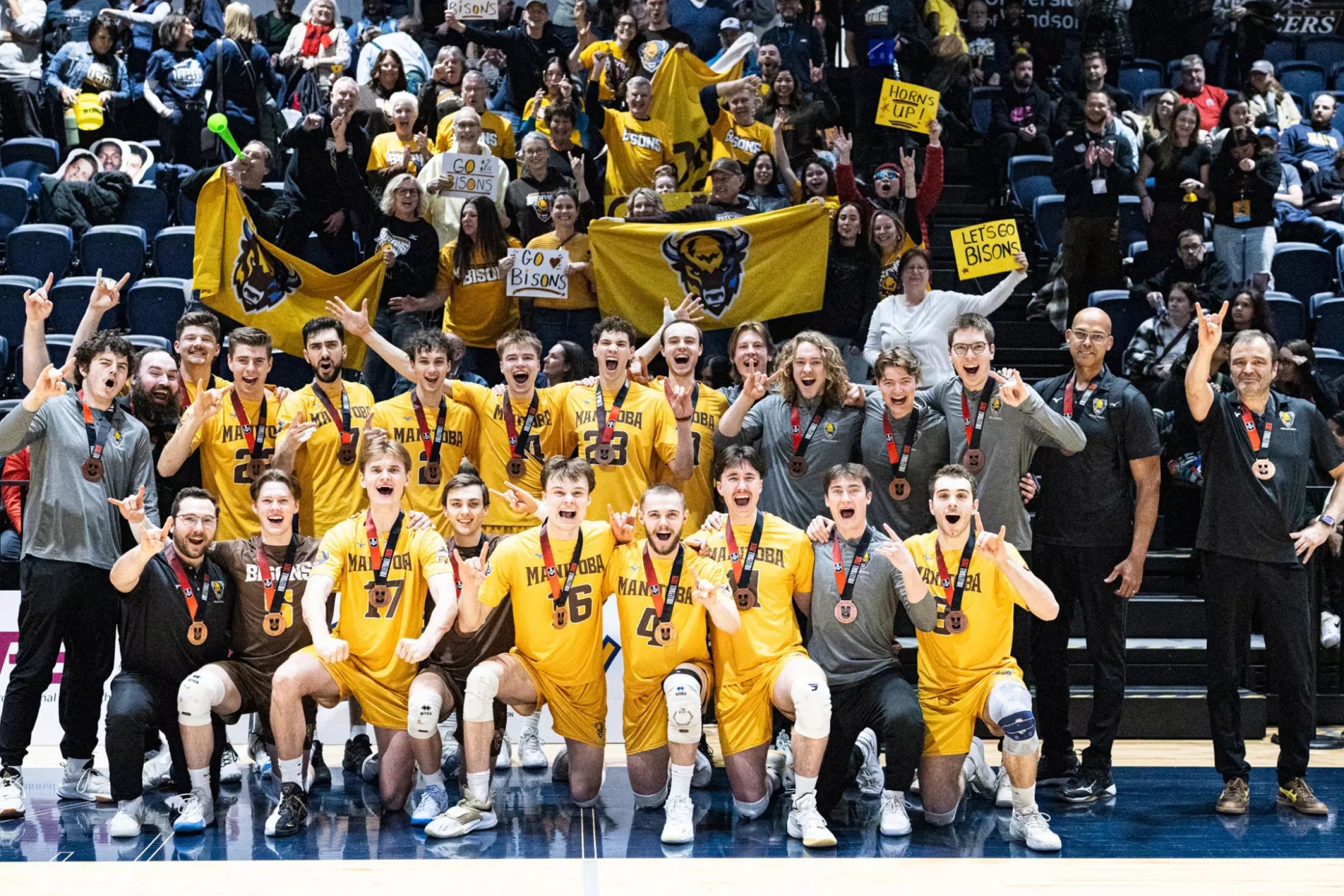 Team photo of Bisons men's volleyball team
