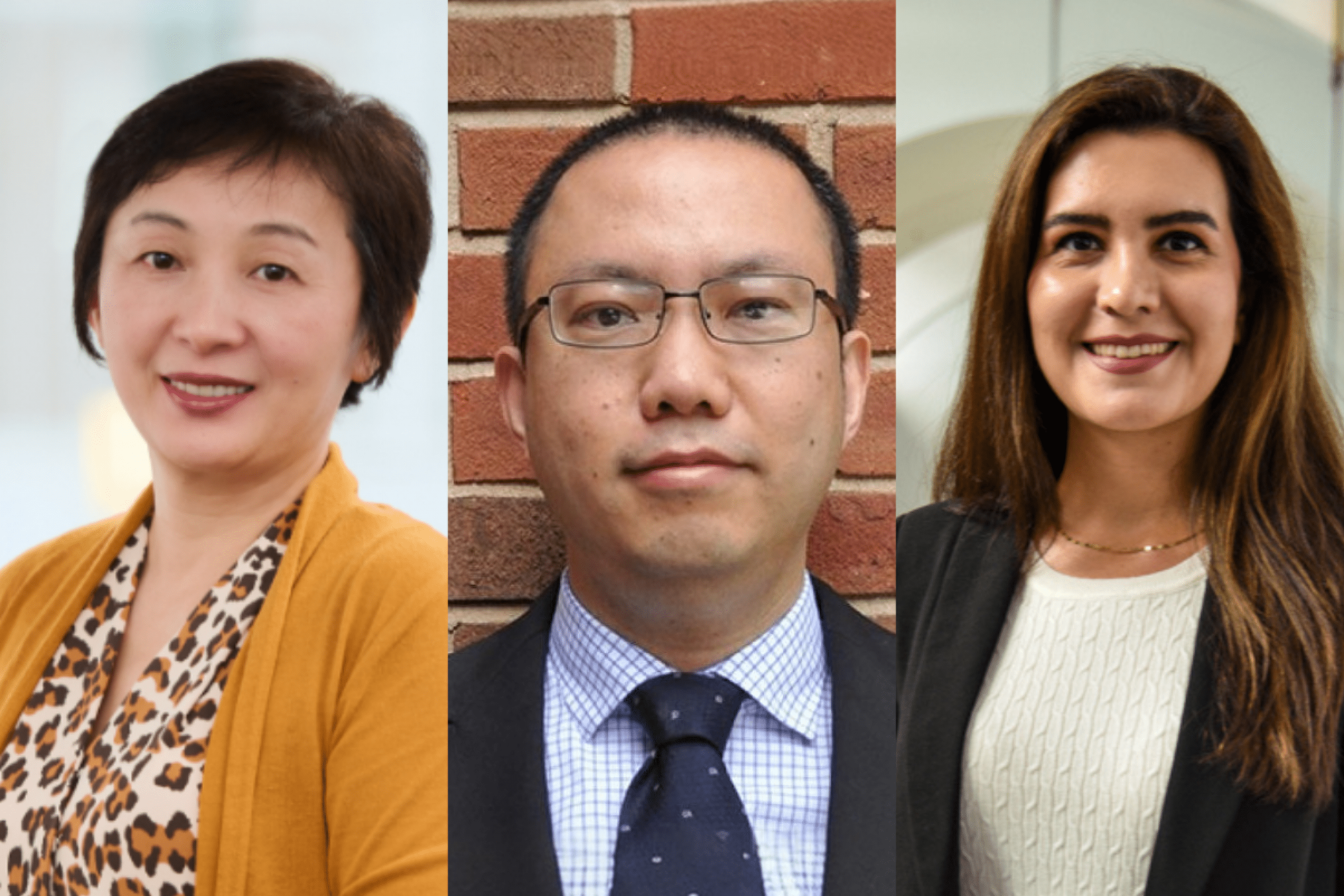 Portraits of Ratchel Zeng, Jianning Huang, and Kimia Ansari