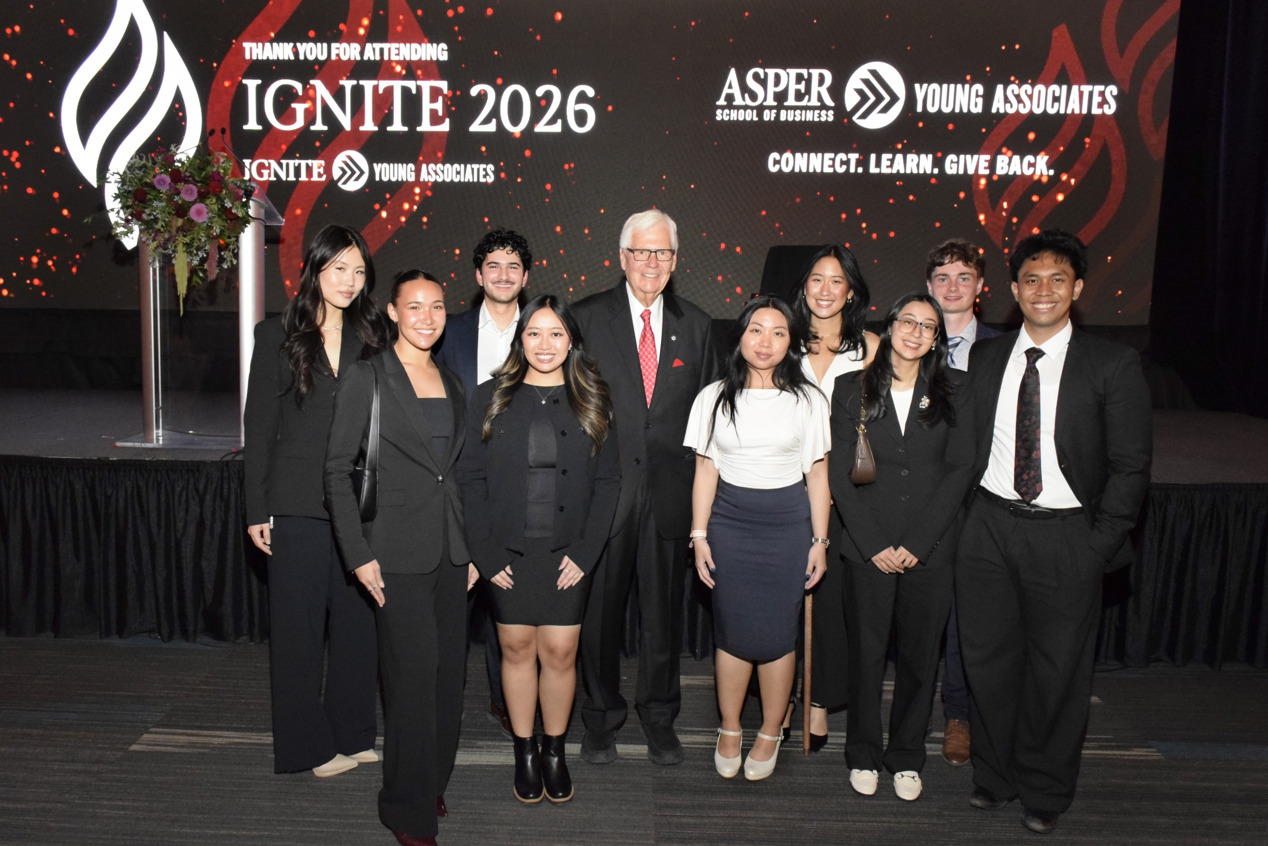 A group of students with Arni Thorsteinson