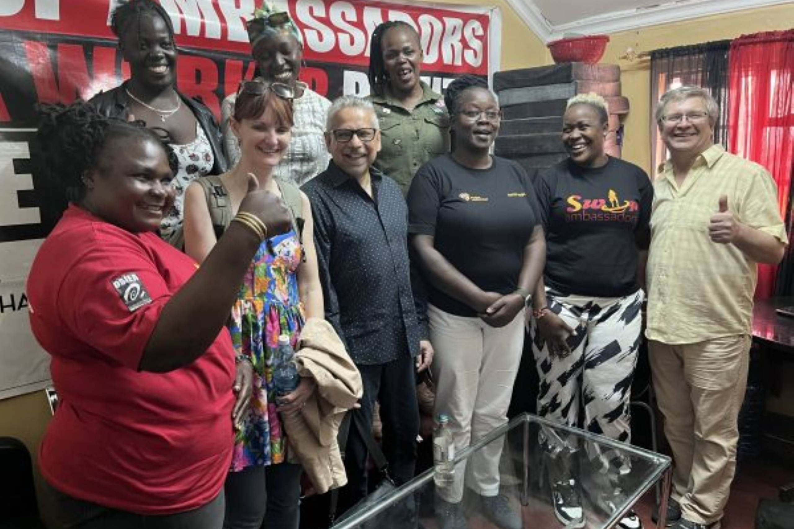 Pinto and group at Clinic in Africa