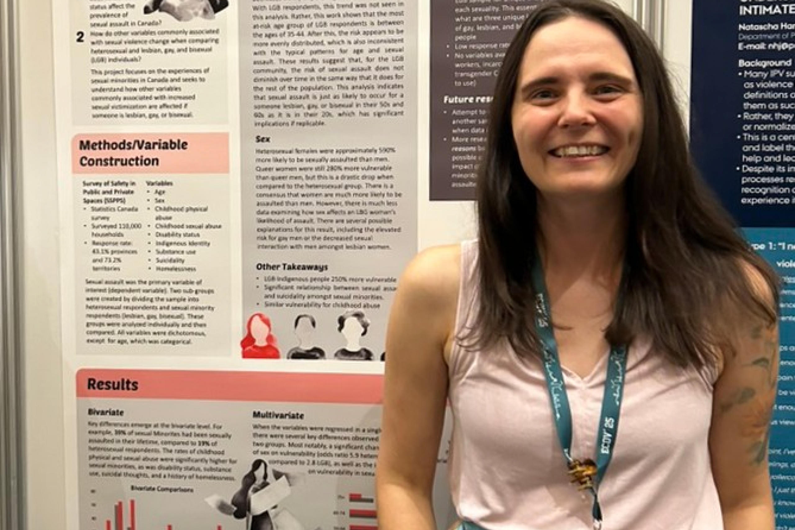 AmyAnne poses with her winning thesis poster.