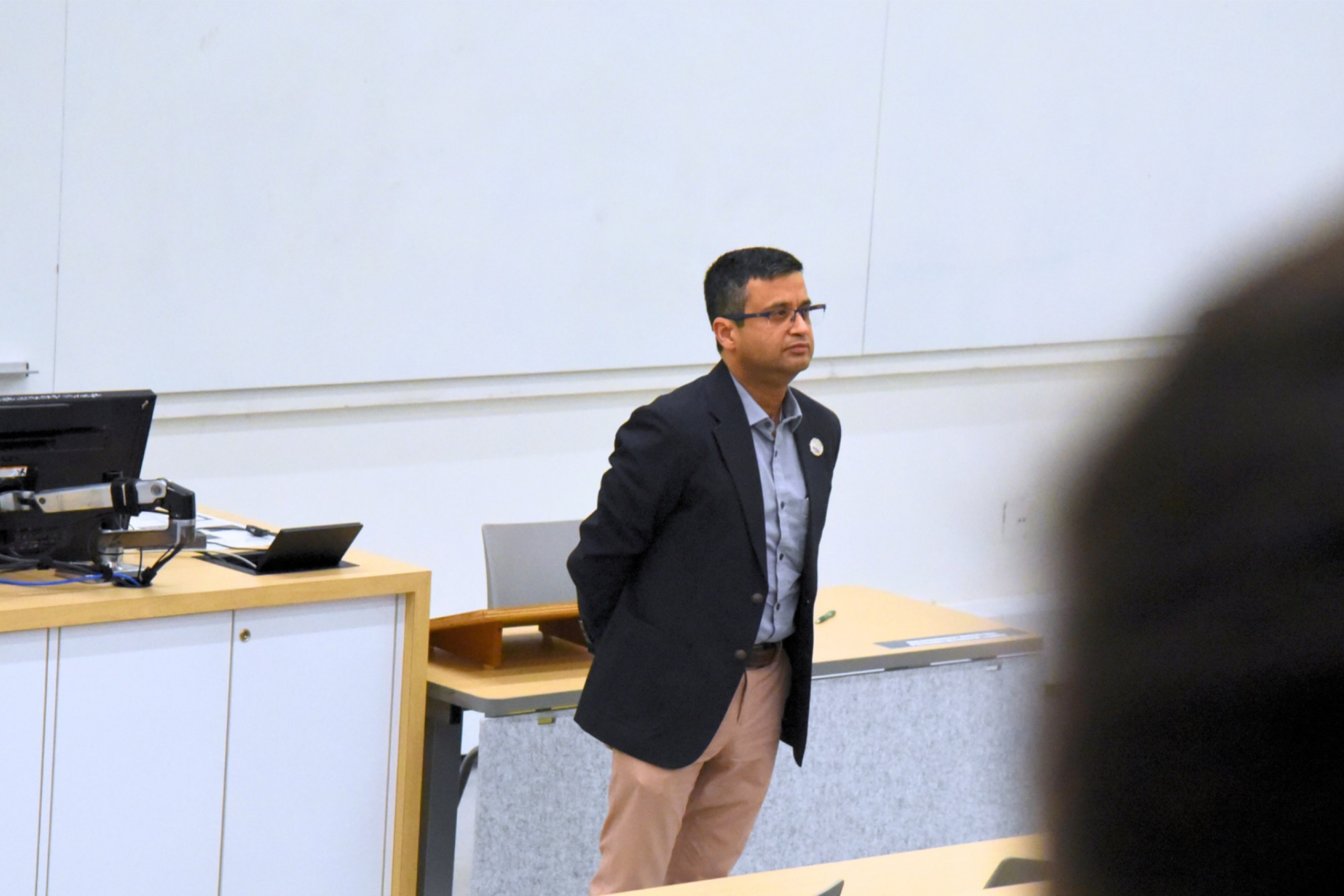 Ayush Kumar talking during the Picture a Scientist film screening.