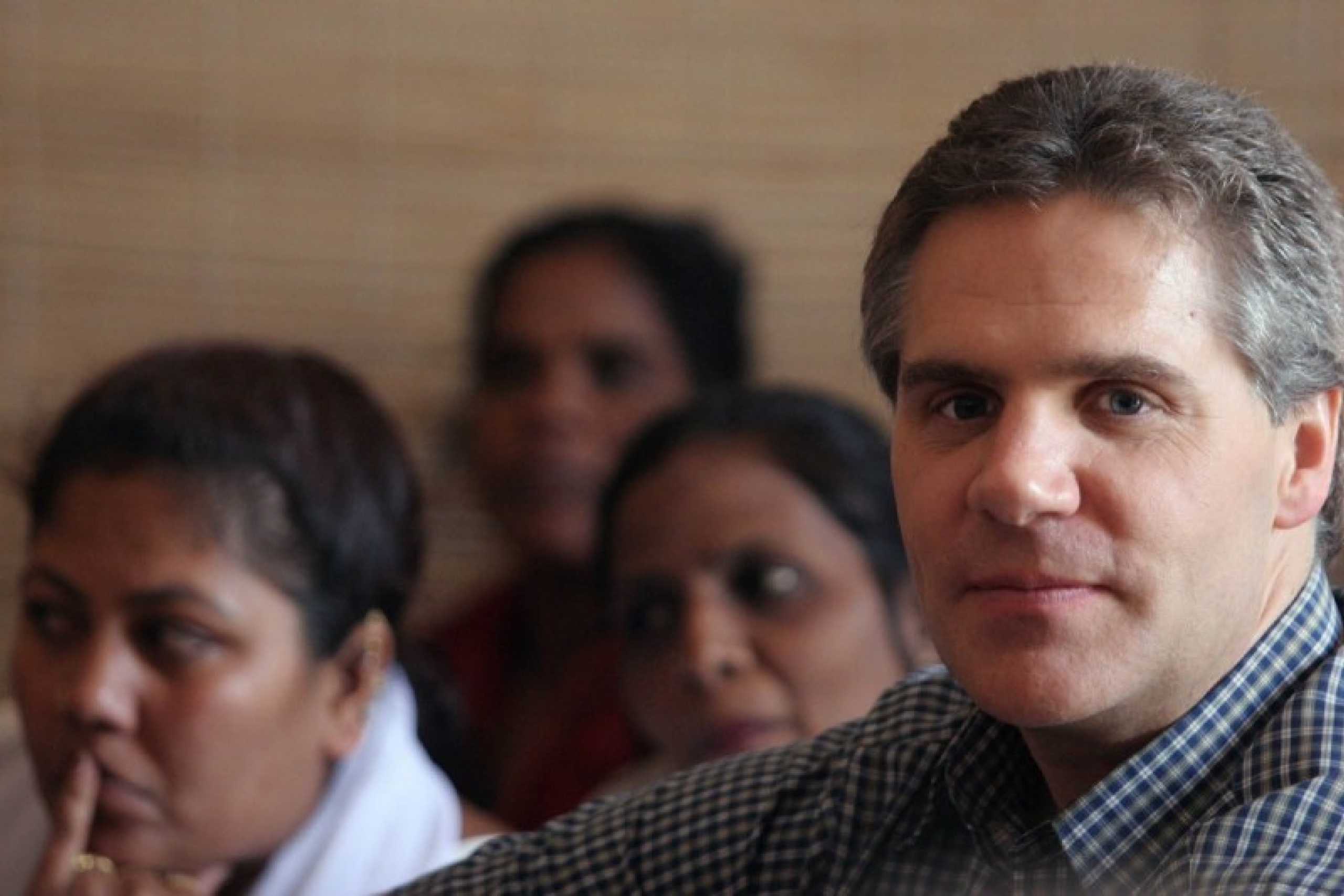 Closeup of a man (Jamie Blanchard) with grey hair