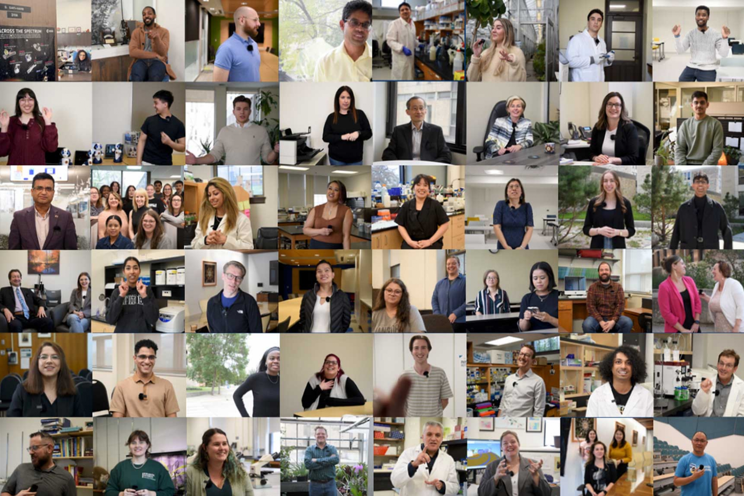 A photo collage of the participants that are included in the FoS wrap 2024 video.