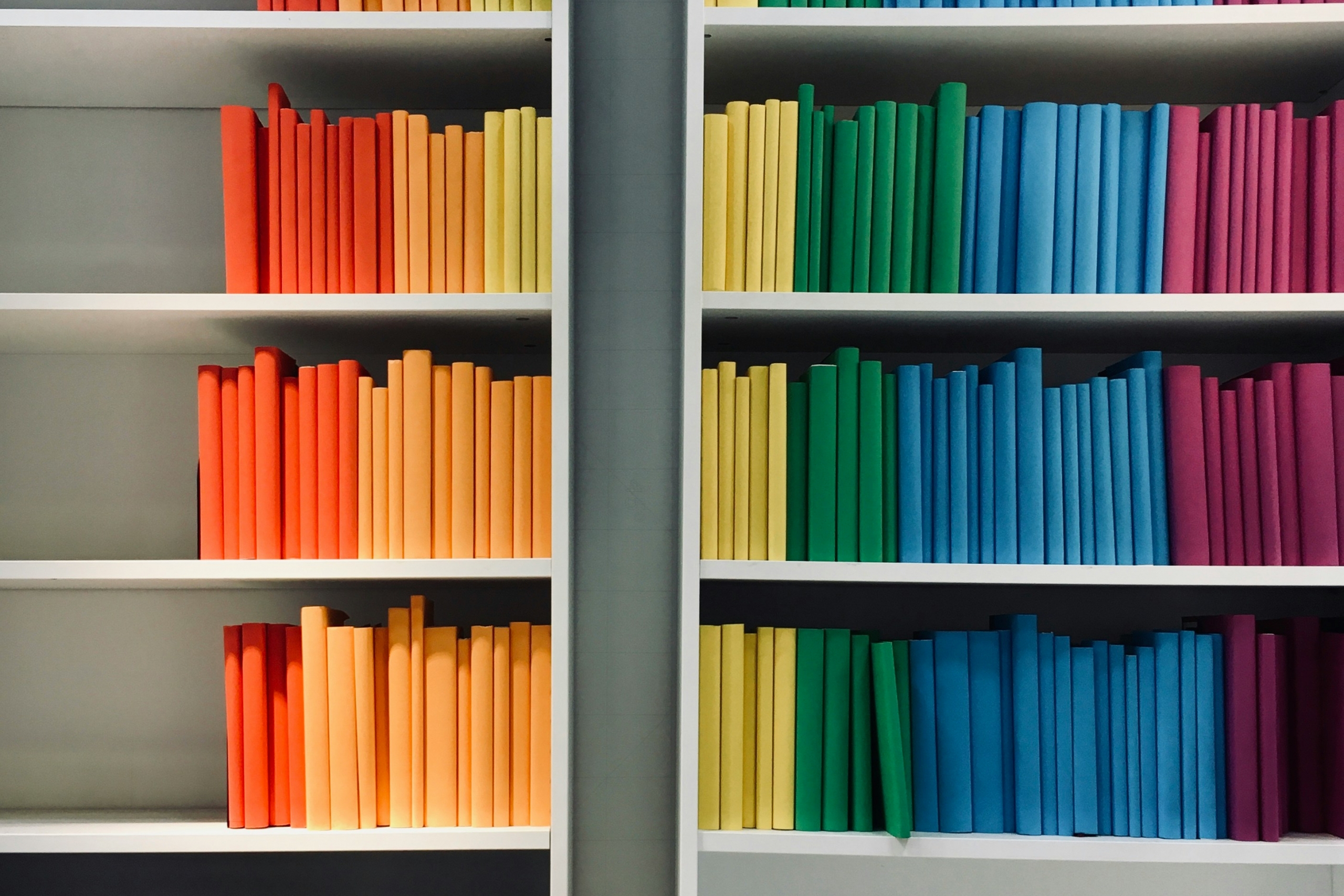 Rainbow bookshelf