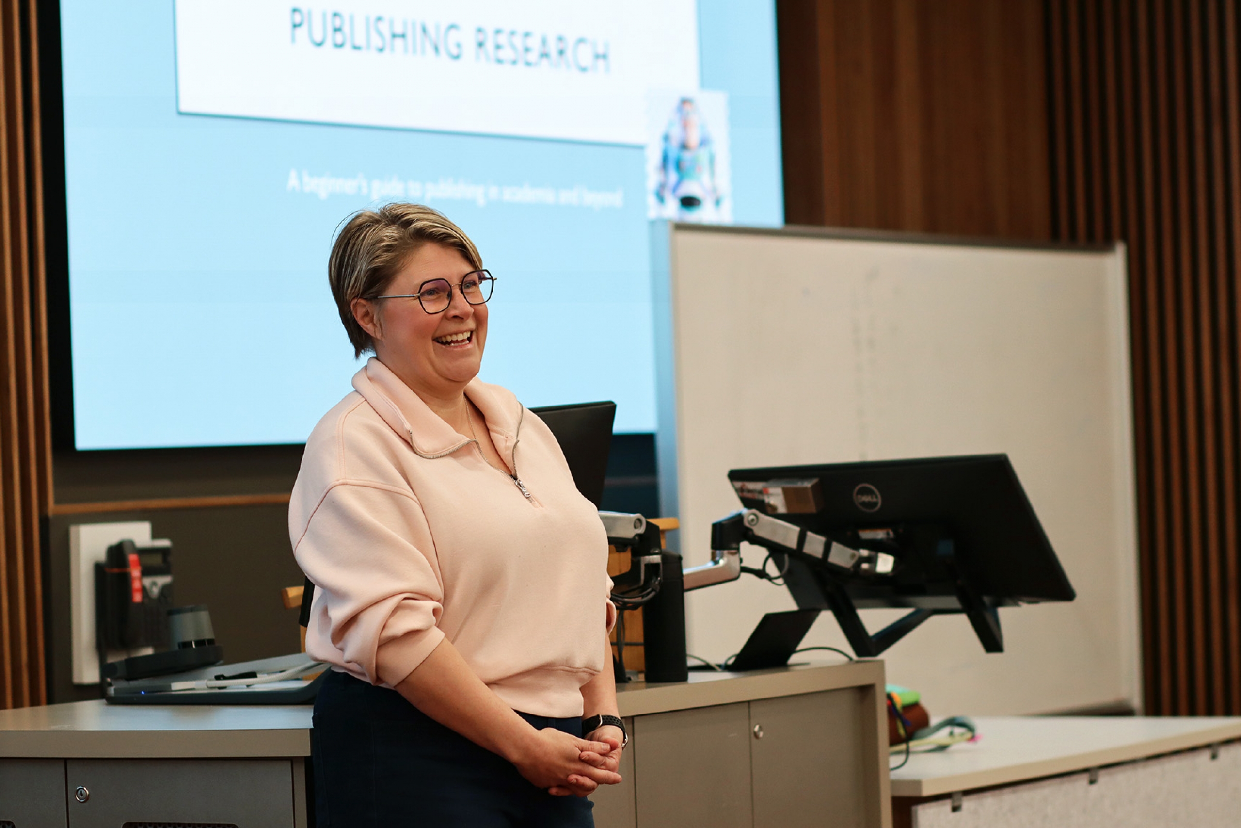 Dr. Mandi Baker during a presentation