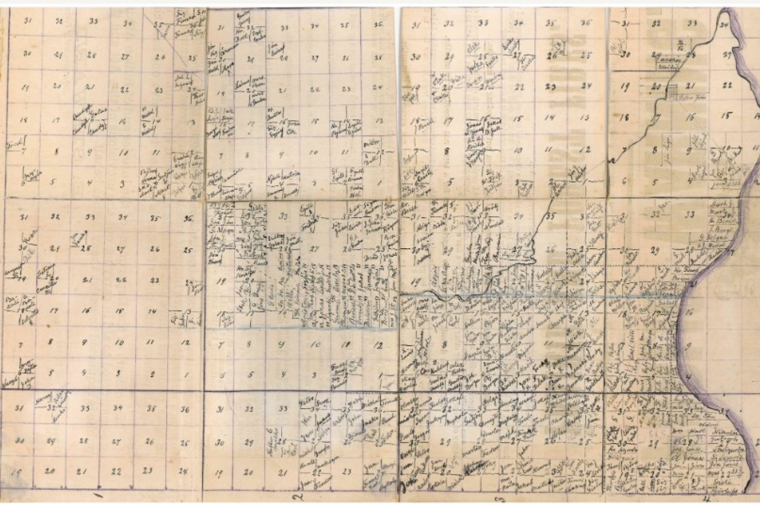 An old map of homesteads in Hnausa