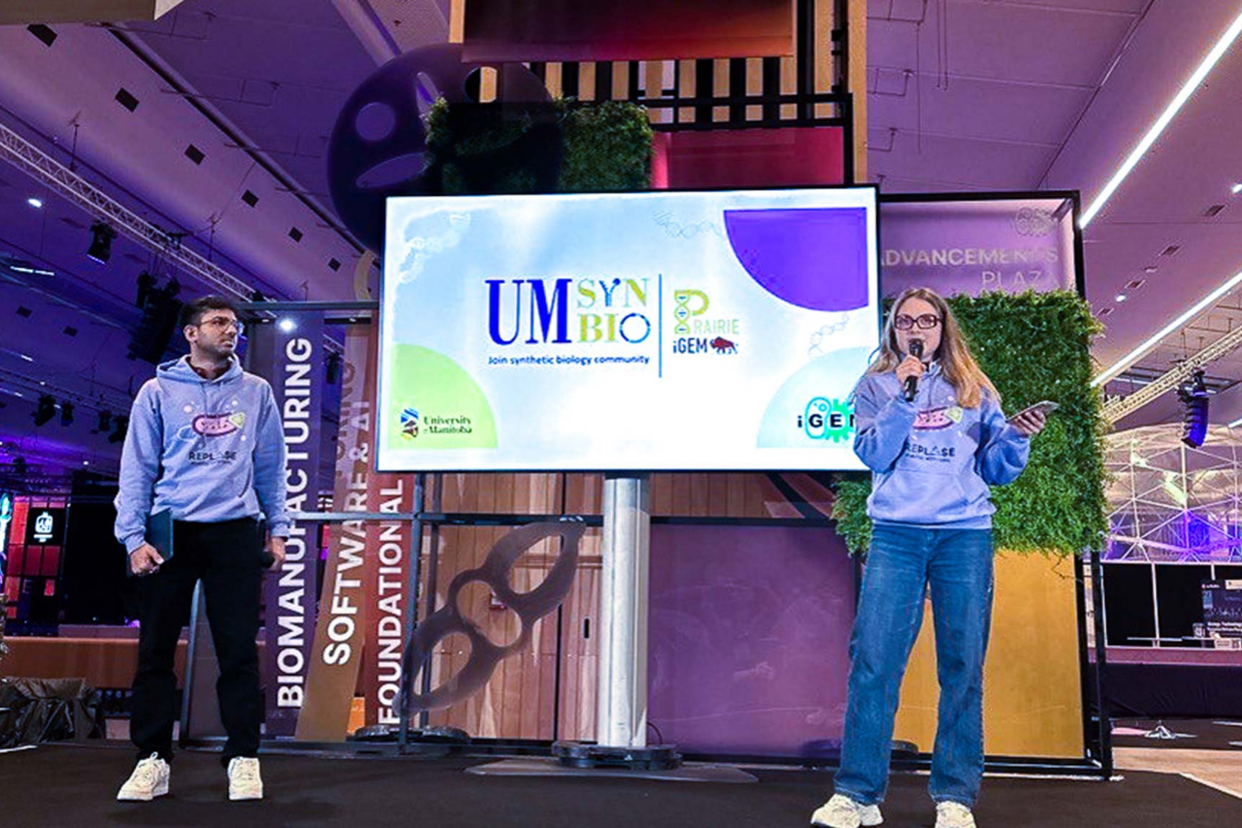 Members of the iGEM team at the 2025 Grand Jamboree.