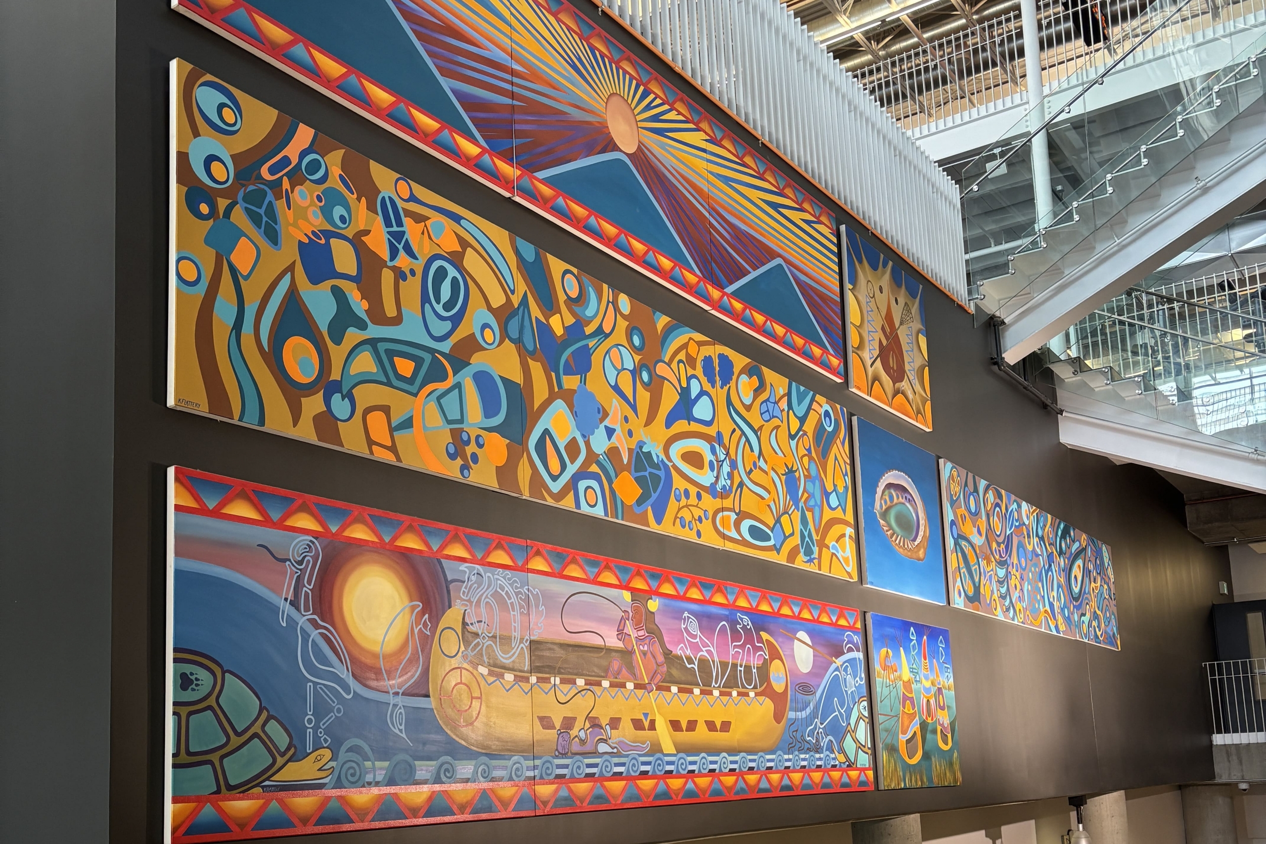 mural depicting the creation story by Kristin Flattery.