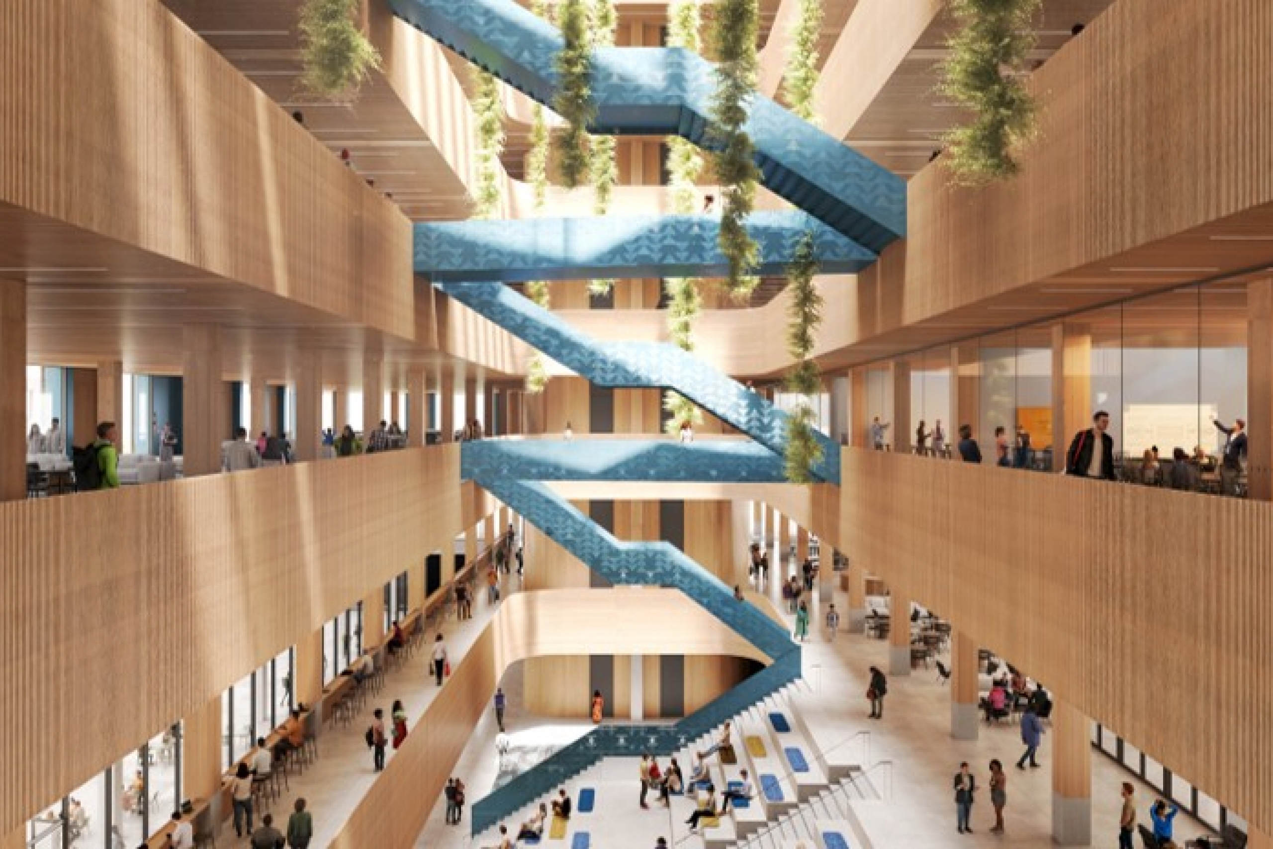 conceptual illustration of internal view of new building for Fort Garry Campus