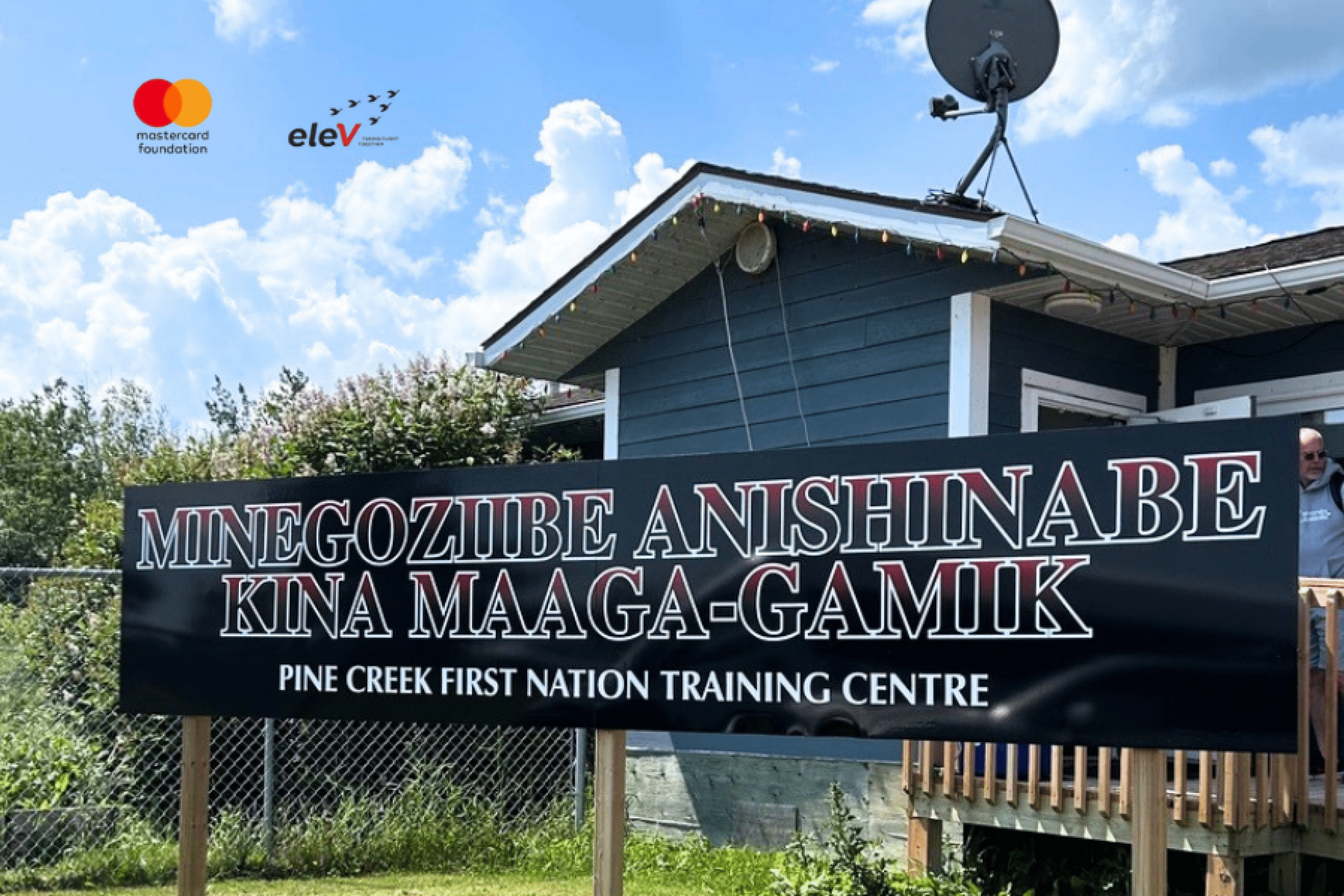 Pine Creek First Nation Training Centre sign outside the building.