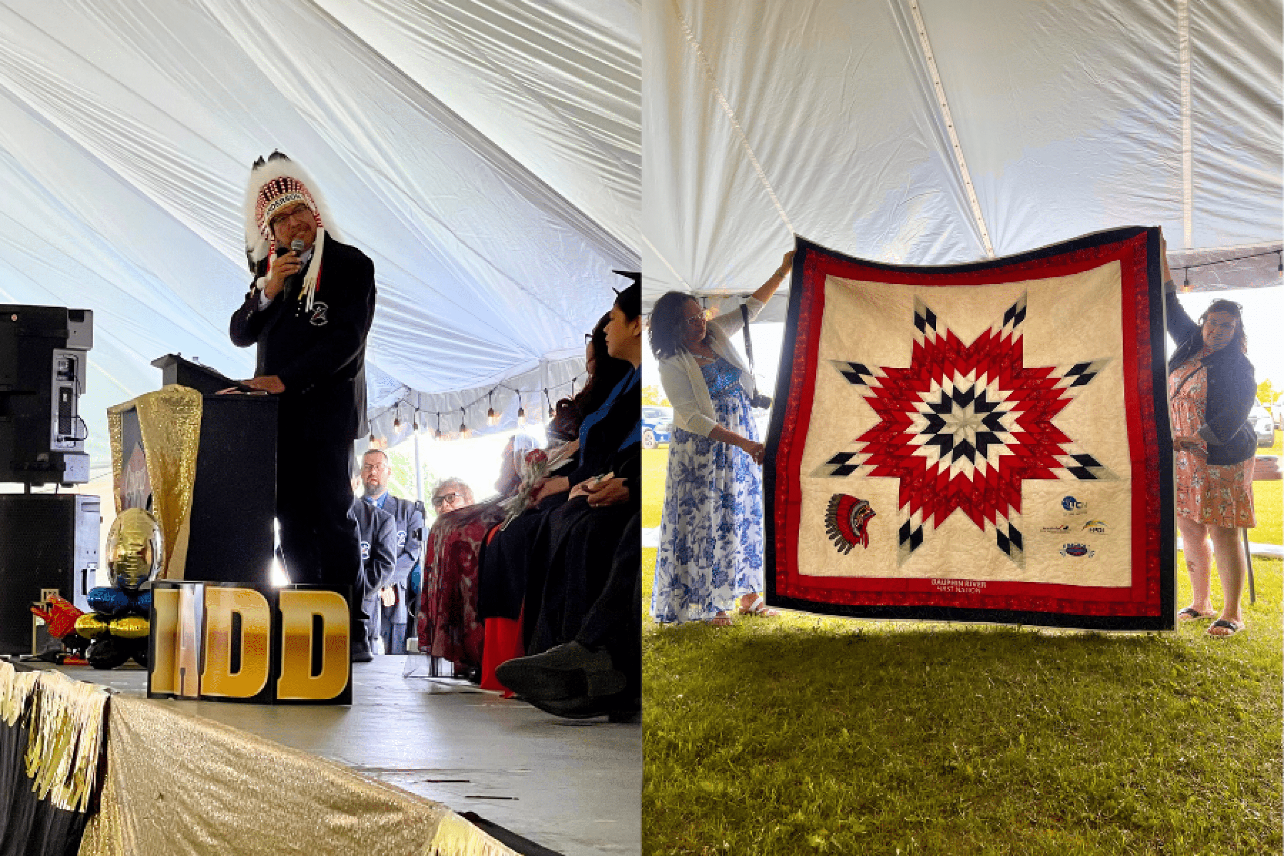 Chief speaks at the graduation ceremony.