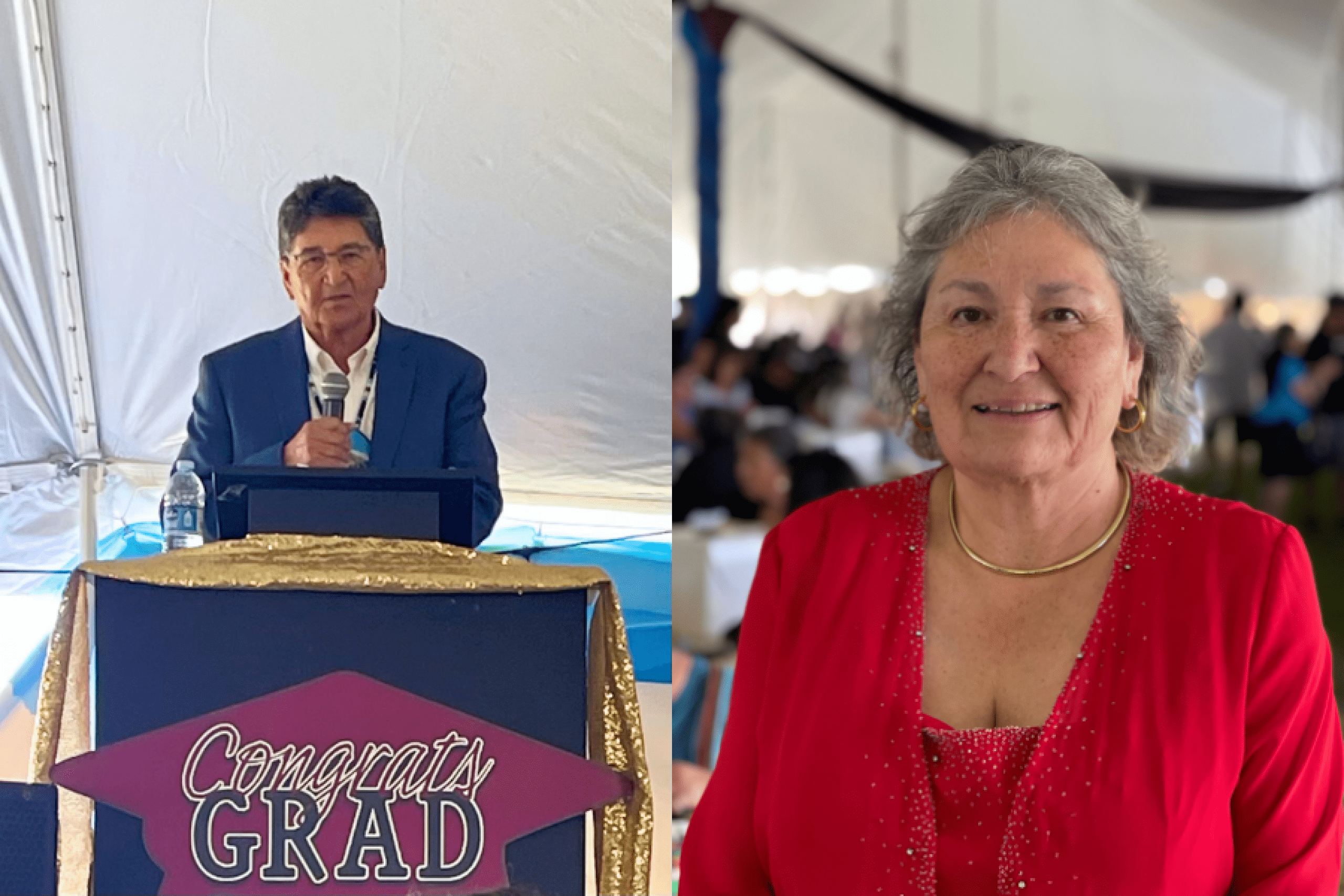 Guest speaker addresses graduates and families.