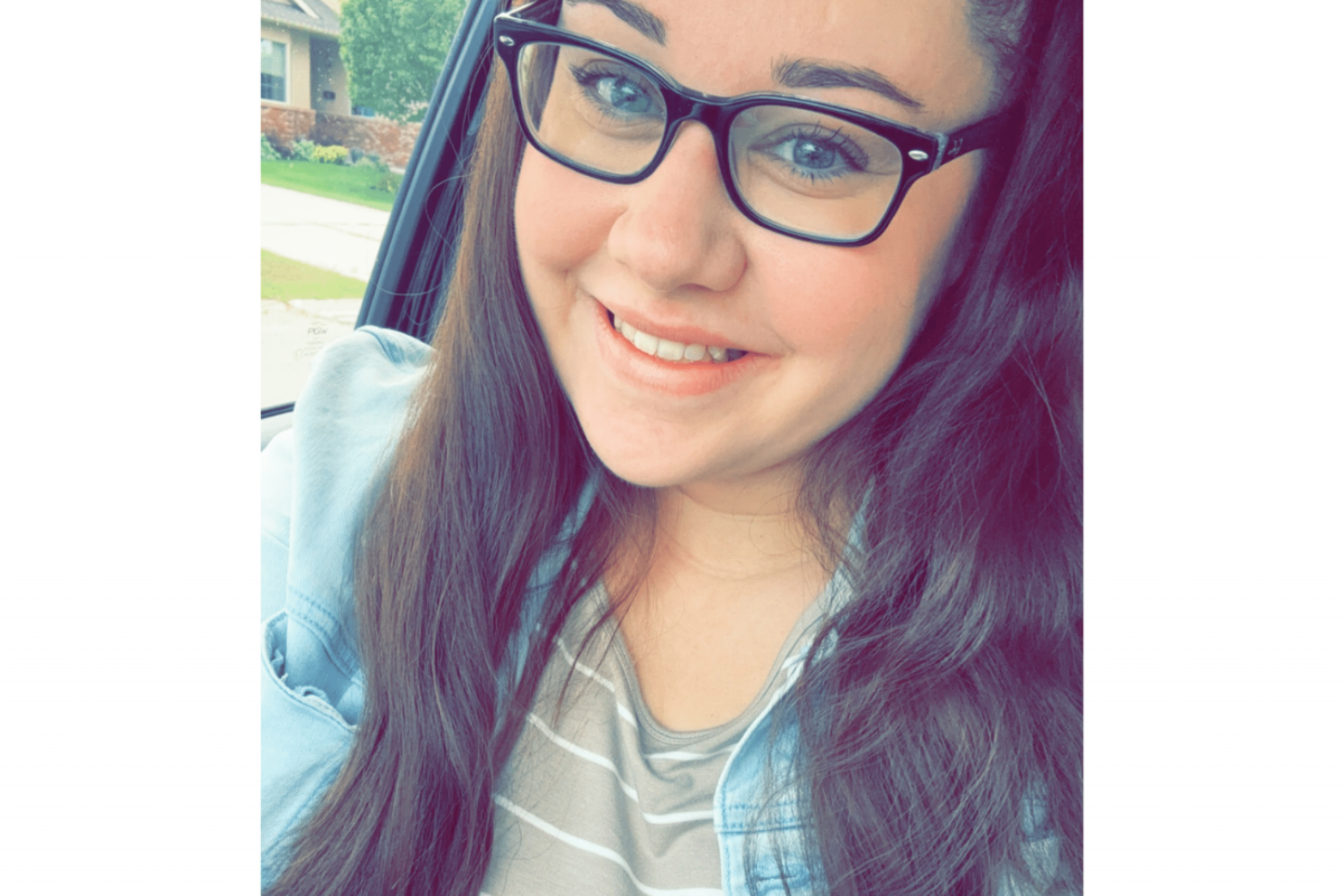 female student wearing glasses
