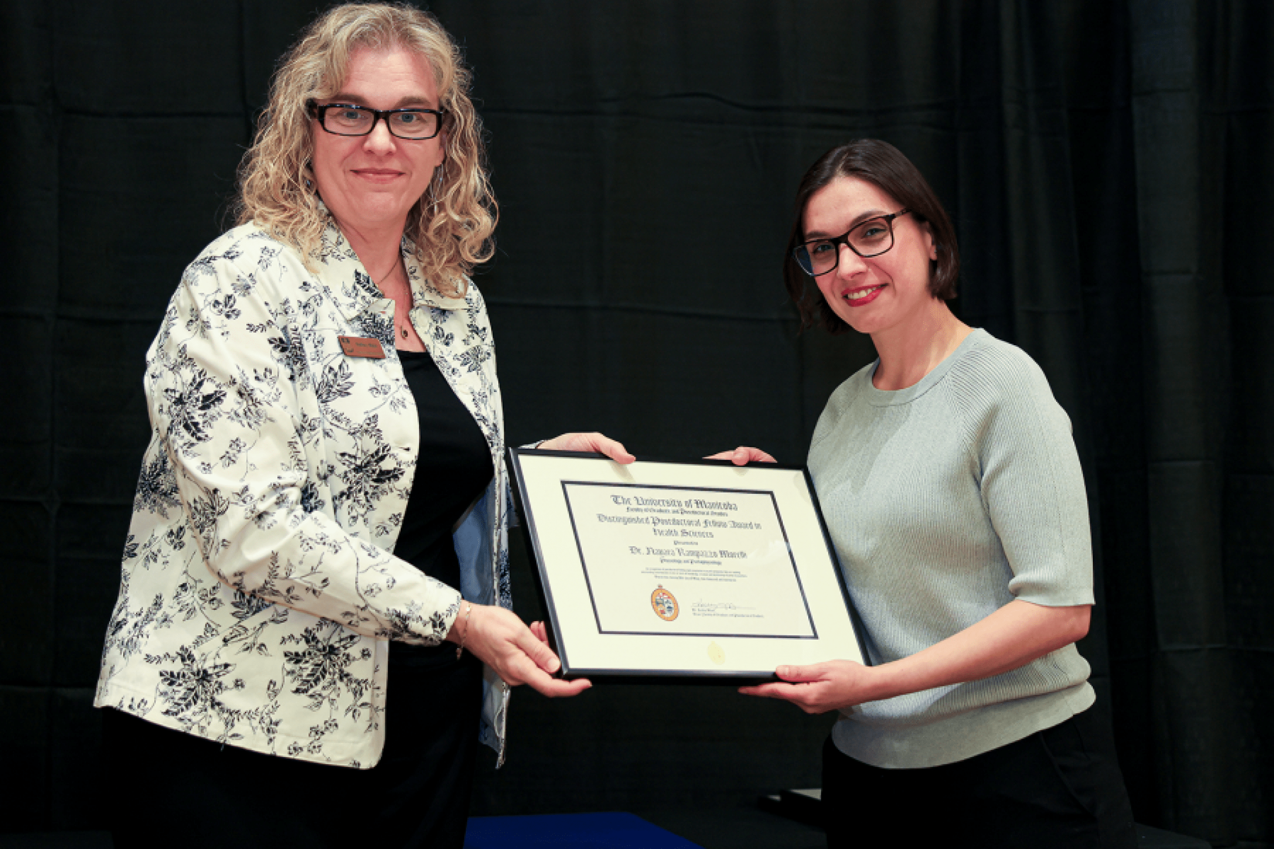 Dr. Kelley Main and Dr. Nayara Rampazzo Morelli at the FGPS Award Reception 2026