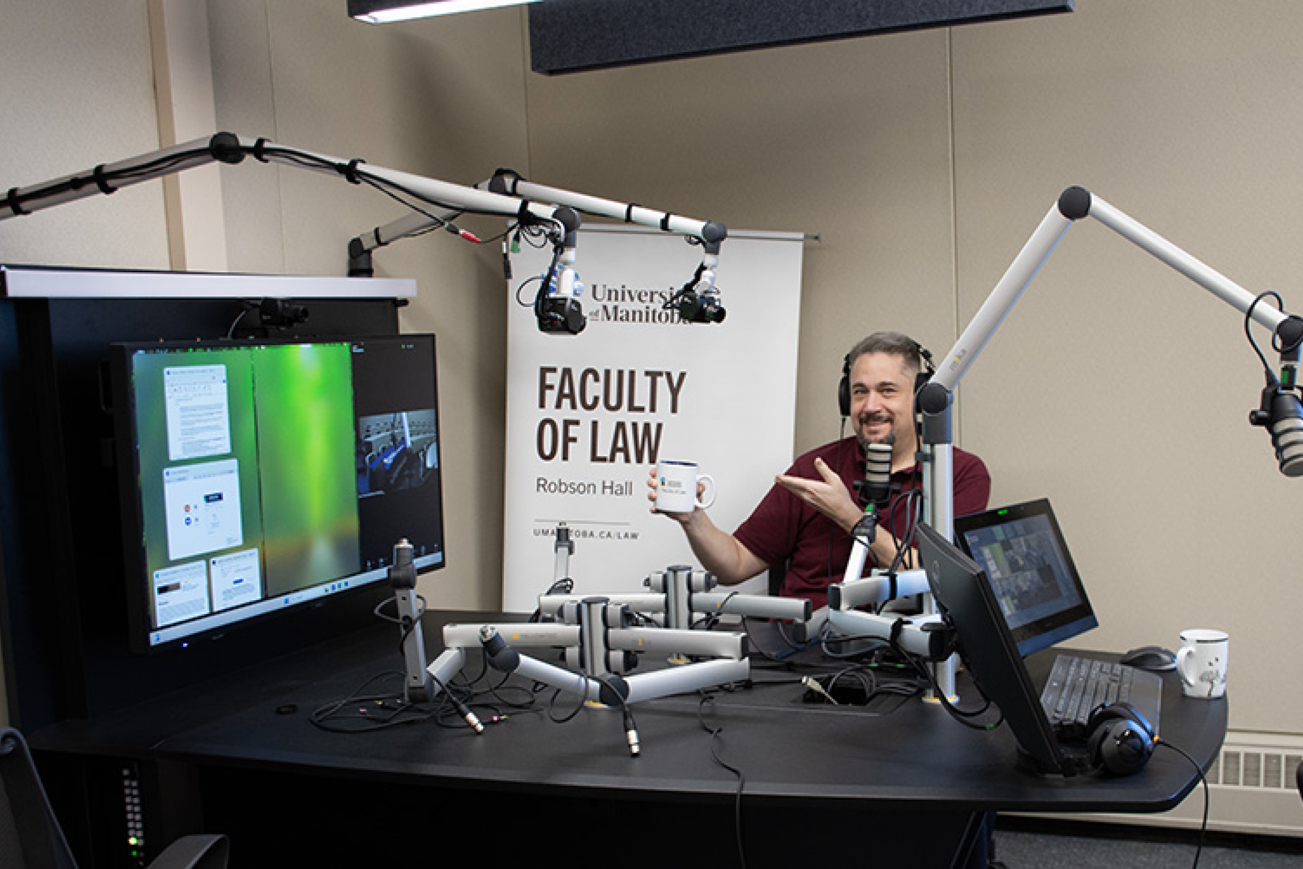 Podcast studio with Richard Jochelson.