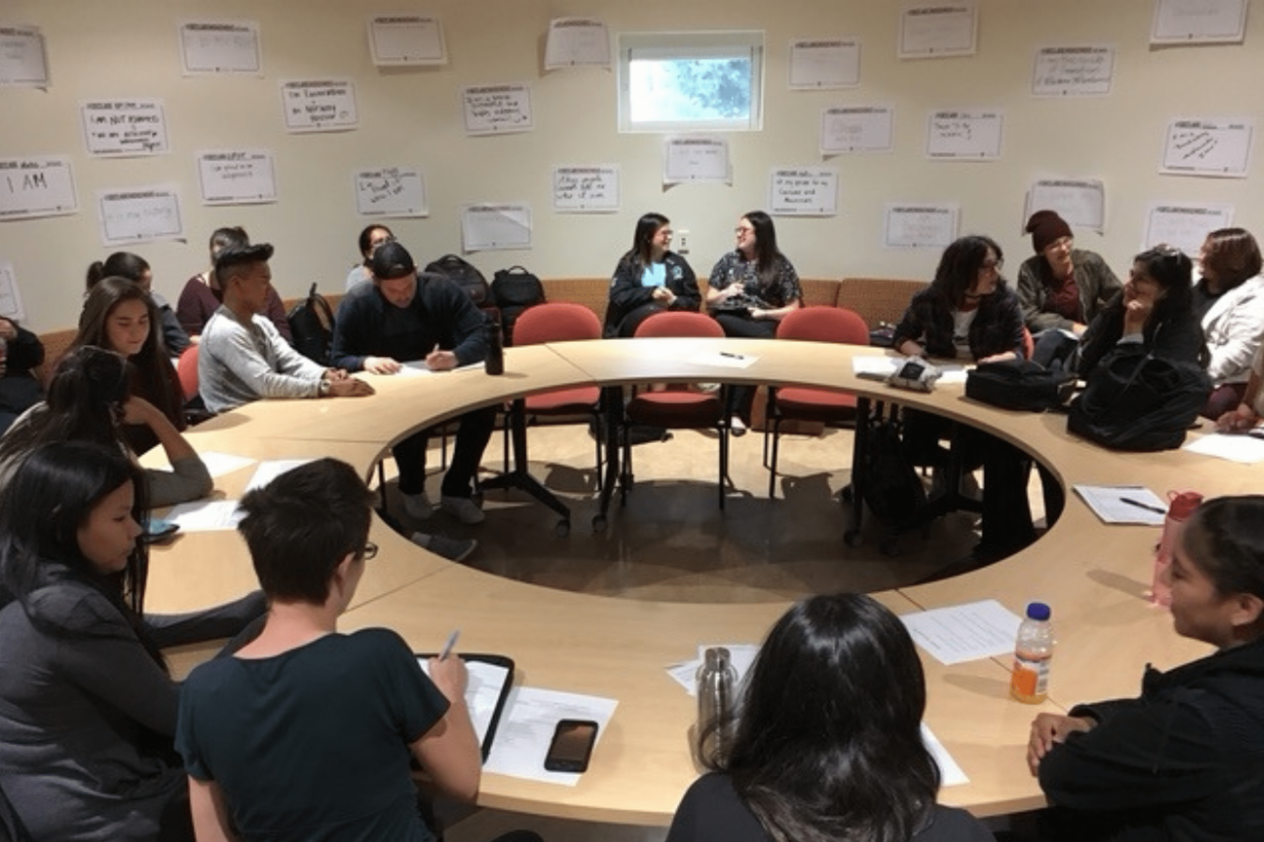 Qualico Bridge to Success students participating in a group session in 2017.