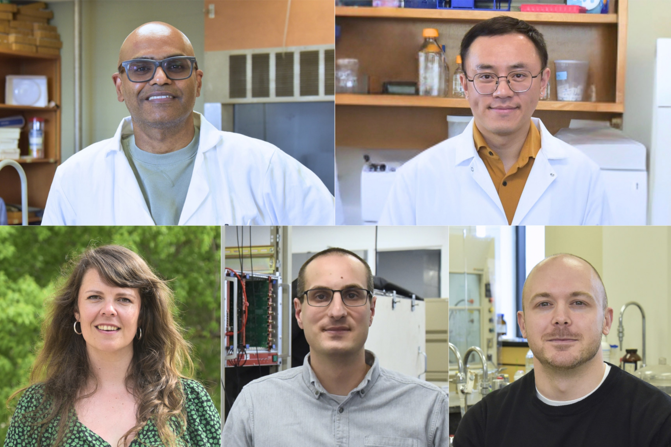 From left to right: Dr. Abishek Iyer, Dr. Lei Xing, Dr. Marike Palmer, Dr. Savino Longo, Dr. Joshua Walsh.