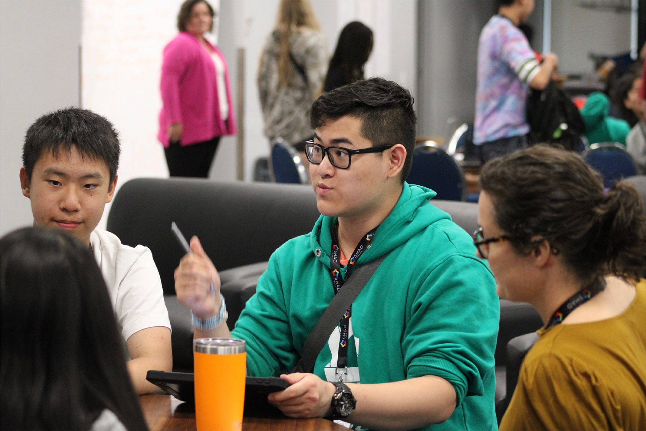 SHAD program assistant discussing the lean canvas.