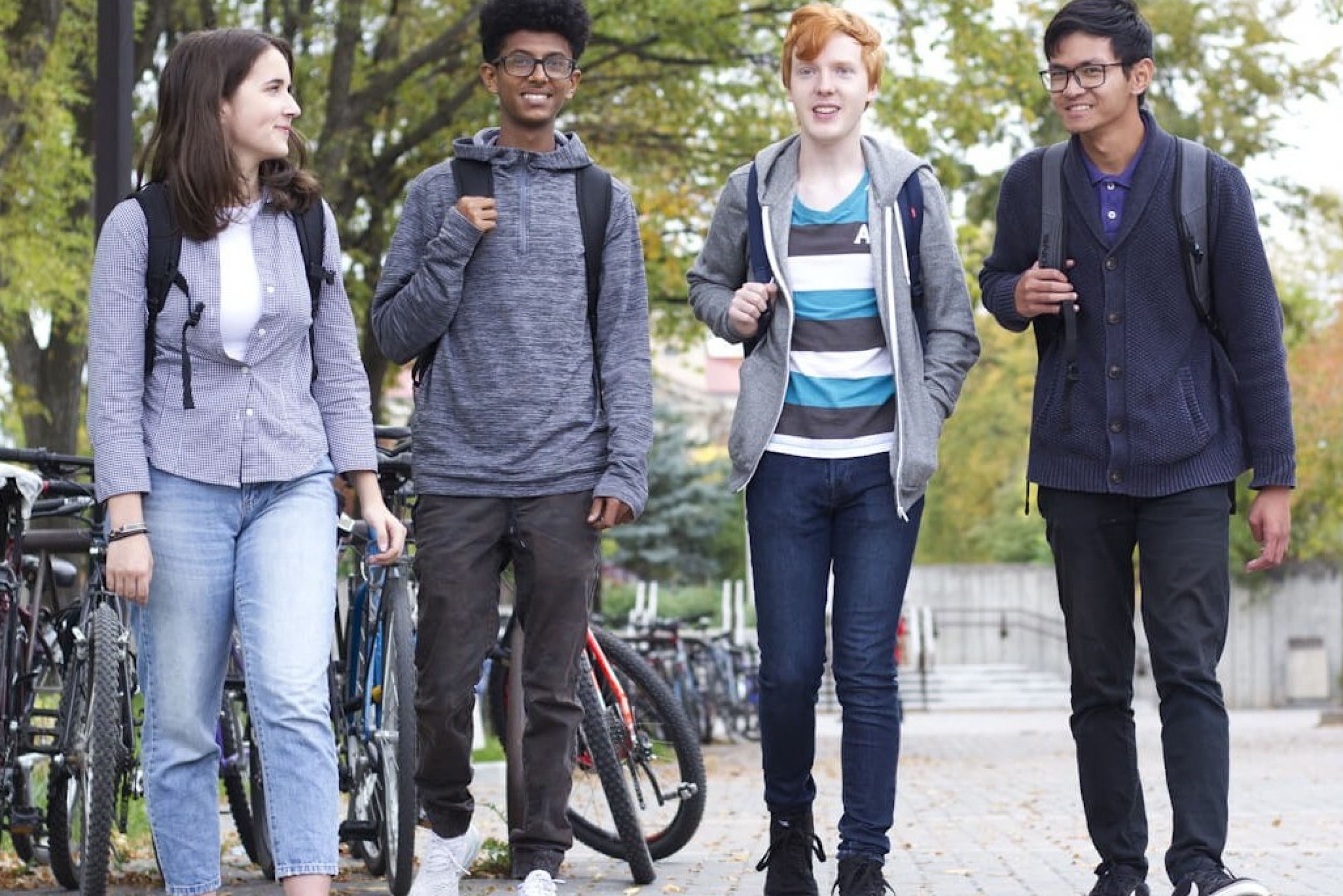 Students walk on campus