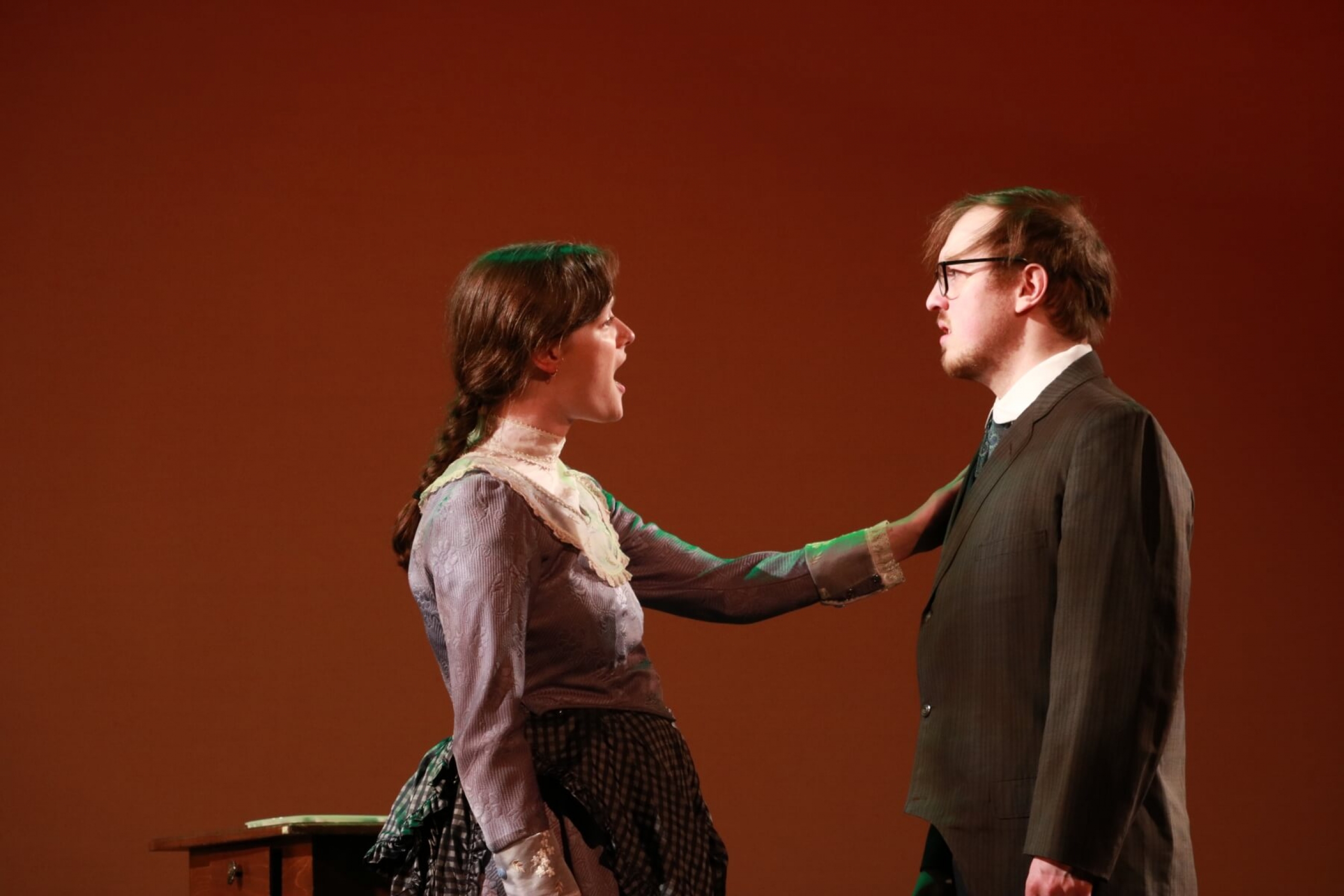 Tianna Masters performs as Dot with Alex Menec's George in excerpts from Sunday in the Park with George.