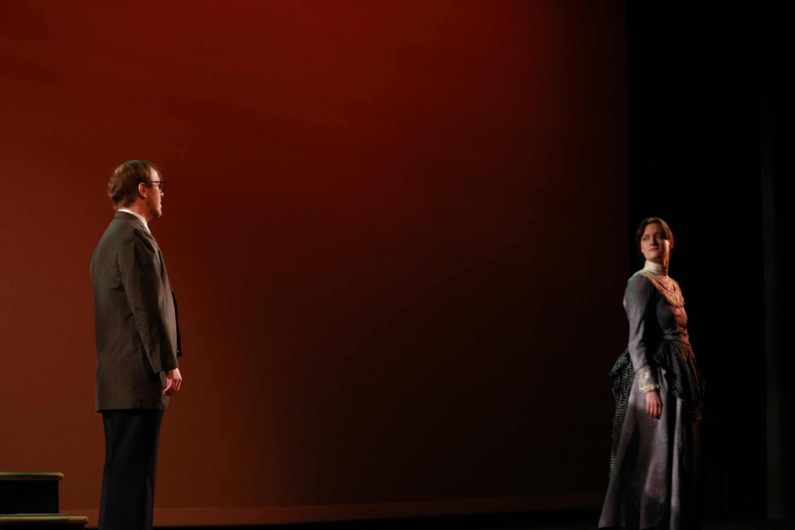 Tianna Masters performs as Dot with Alex Menec's George in excerpts from Sunday in the Park with George.