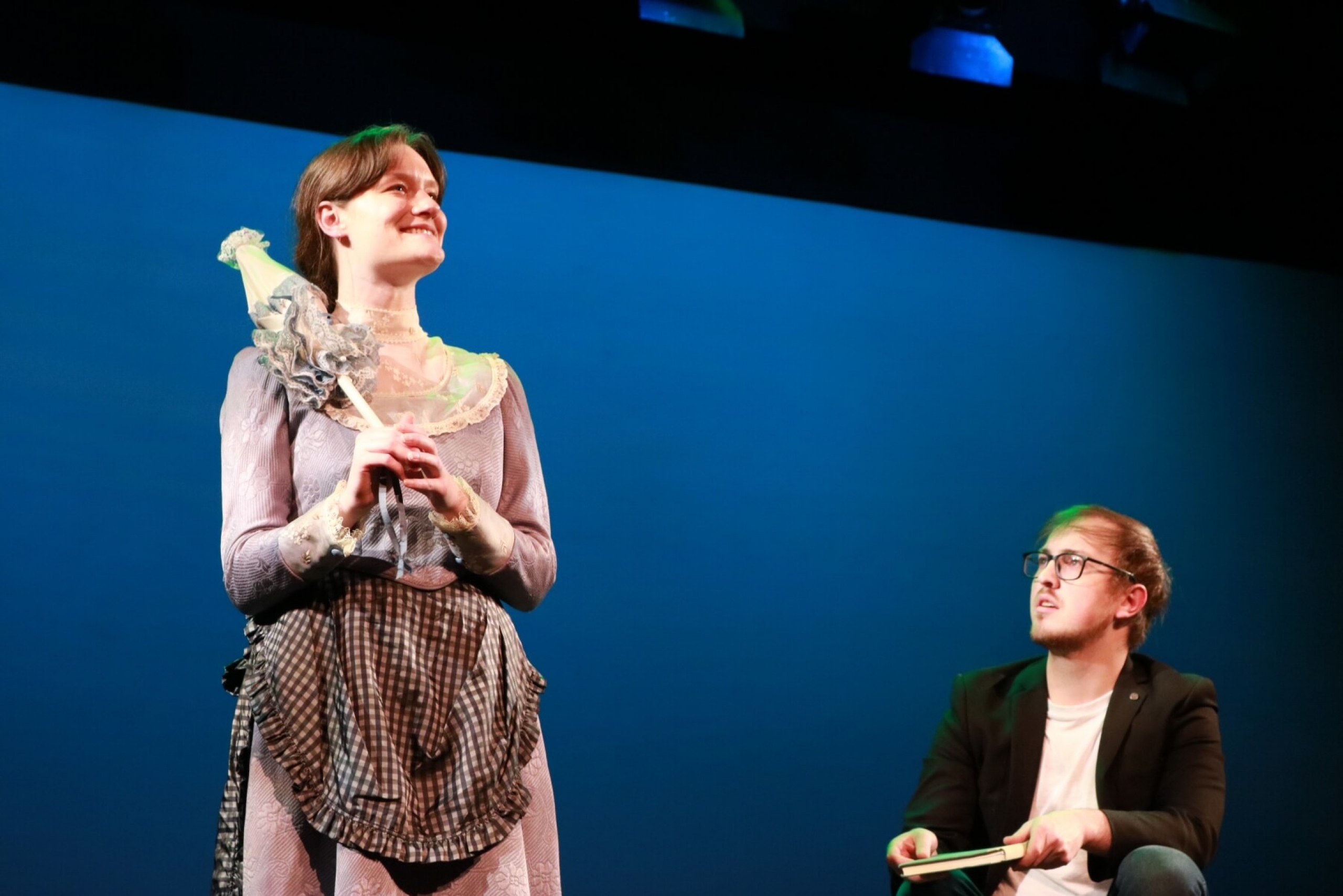 Tianna Masters performs as Dot with Alex Menec in excerpts from Sunday in the Park with George.