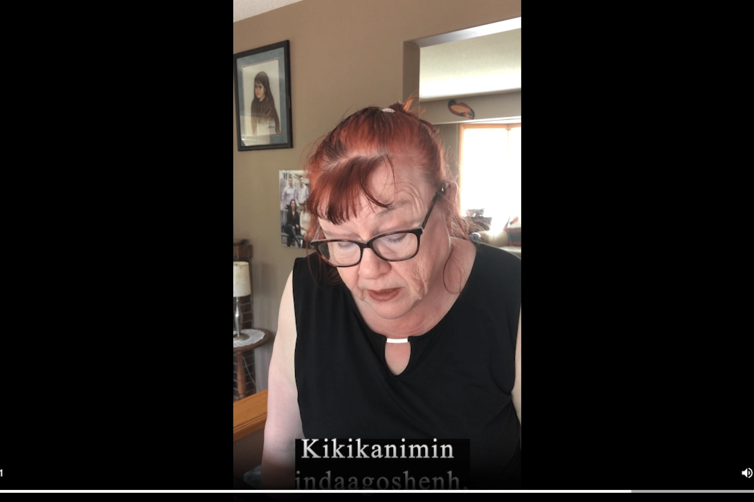 Donna Beach translating English language text into Anishinaabemowin for the Michif/Anishinaabemowin Pronunciation Database.