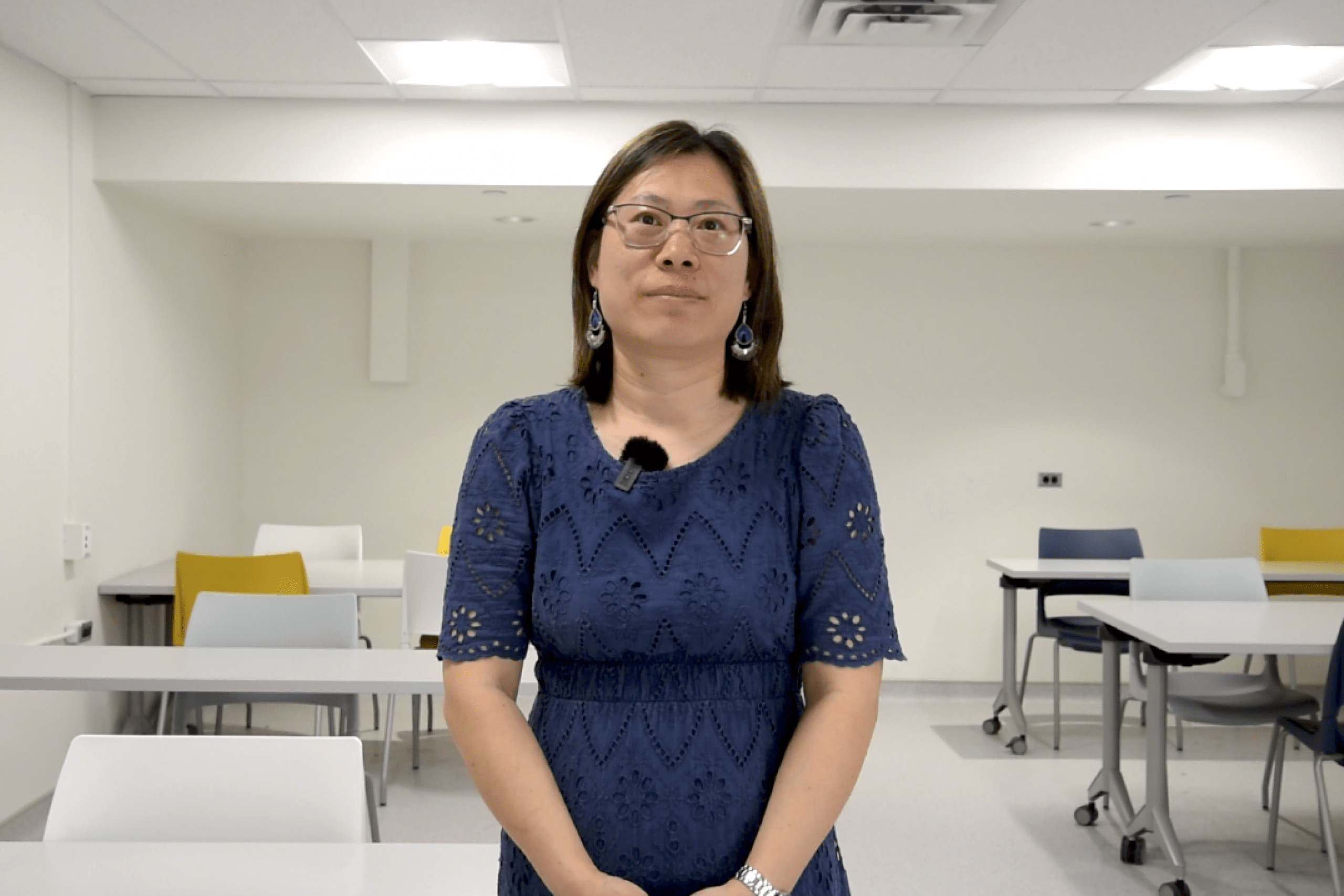 Xinli Wang in her classroom.